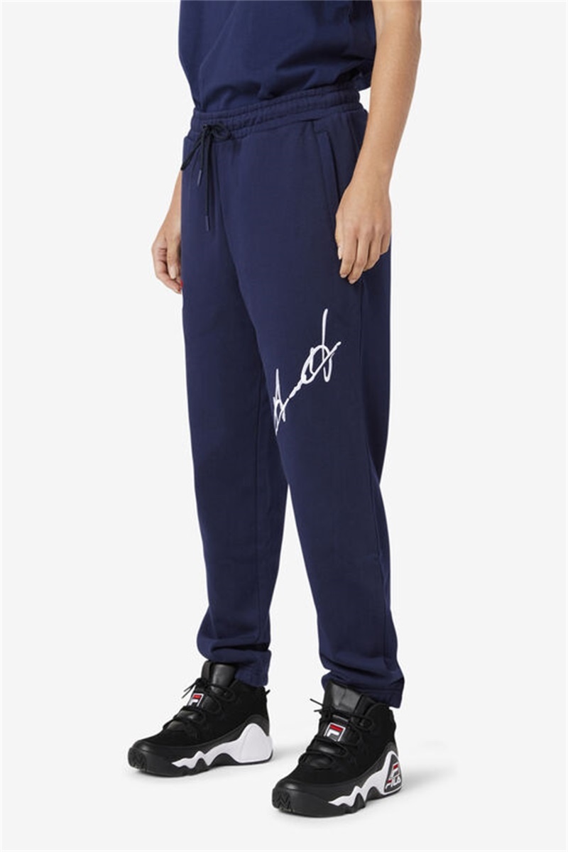 Navy Men's Fila Grant Hill Orson Pants | Saudi Arabia-872436