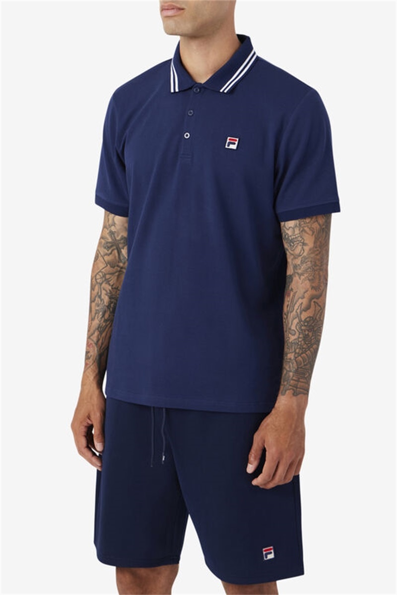 Navy Men's Fila Jelen Polo Shirts | Saudi Arabia-638740