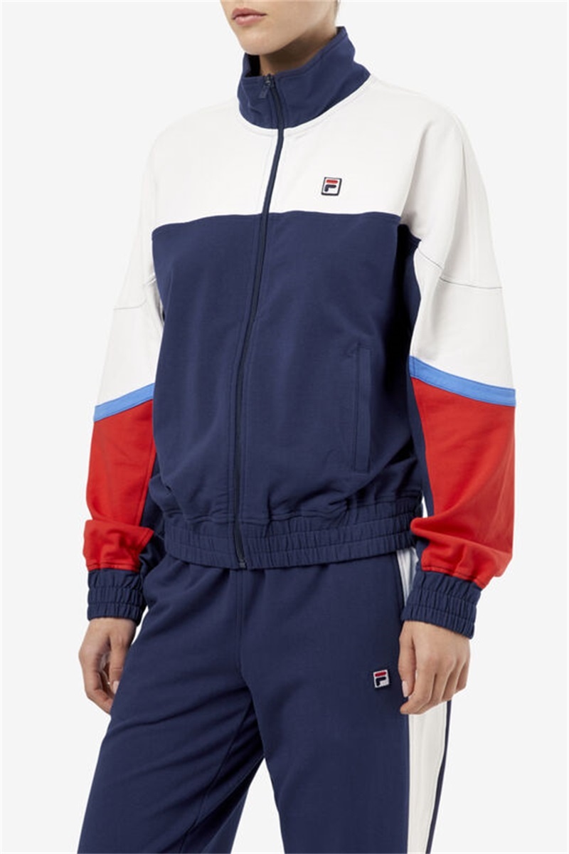 Navy Men's Fila Makayla Track Jackets | Saudi Arabia-631504