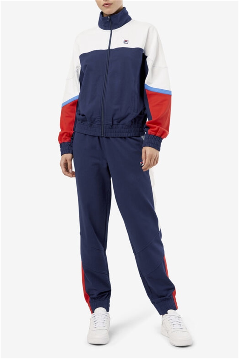 Navy Men's Fila Makayla Track Jackets | Saudi Arabia-631504