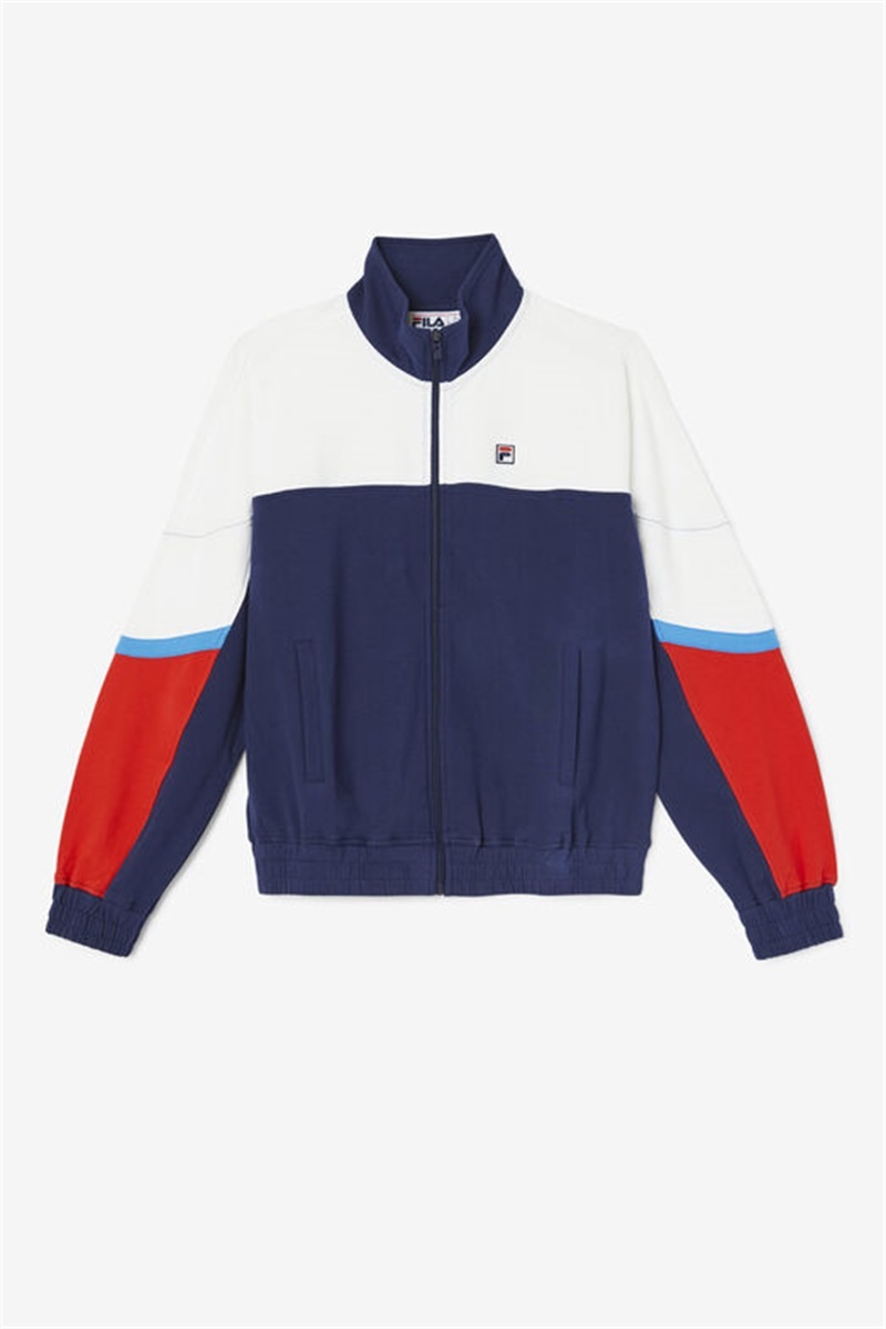 Navy Men\'s Fila Makayla Track Jackets | Saudi Arabia-631504