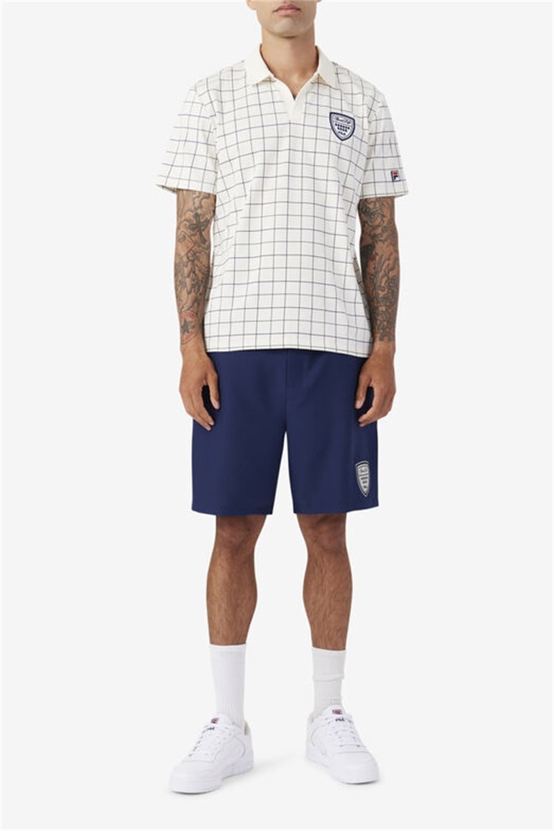 Navy Men's Fila Mand Polo Shirts | Saudi Arabia-594601