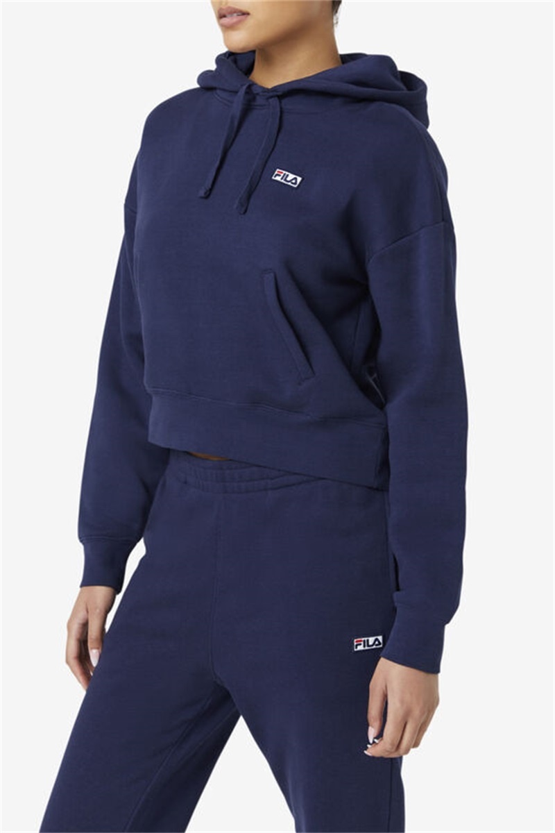 Navy Men's Fila Marina Hoodie | Saudi Arabia-803946