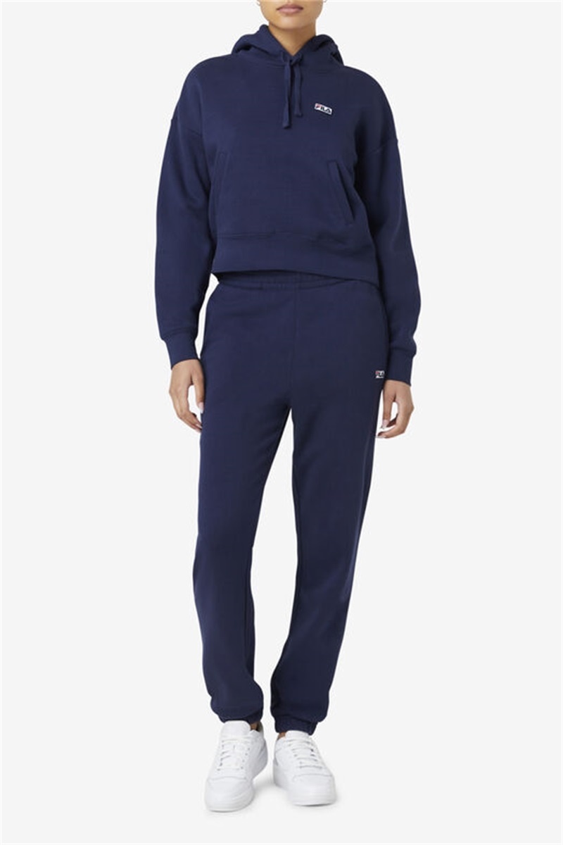 Navy Men's Fila Marina Hoodie | Saudi Arabia-803946