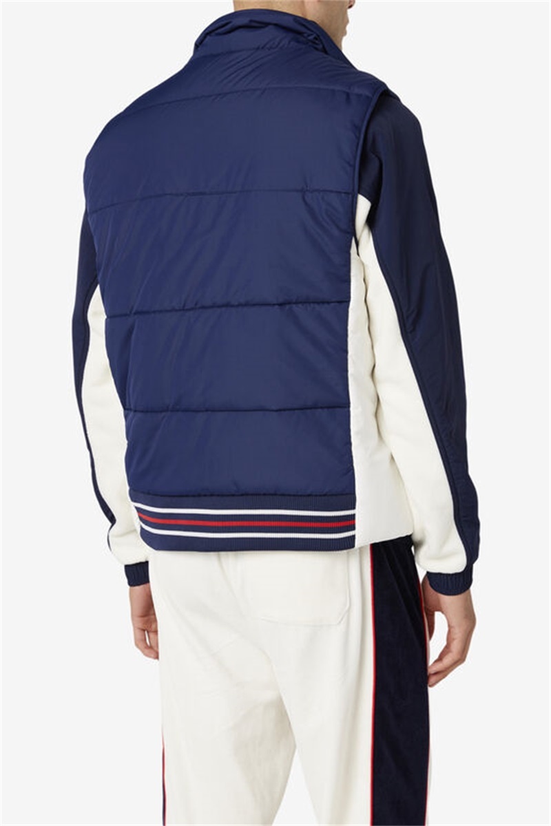 Navy Men's Fila Matias Vest | Saudi Arabia-568013