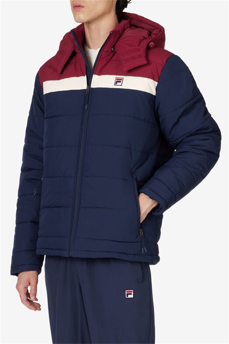 Navy Men's Fila Premium Heavyweight Puffers | Saudi Arabia-849625