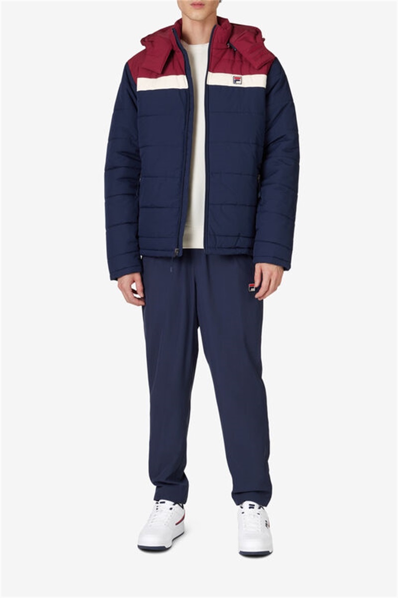 Navy Men's Fila Premium Heavyweight Puffers | Saudi Arabia-849625