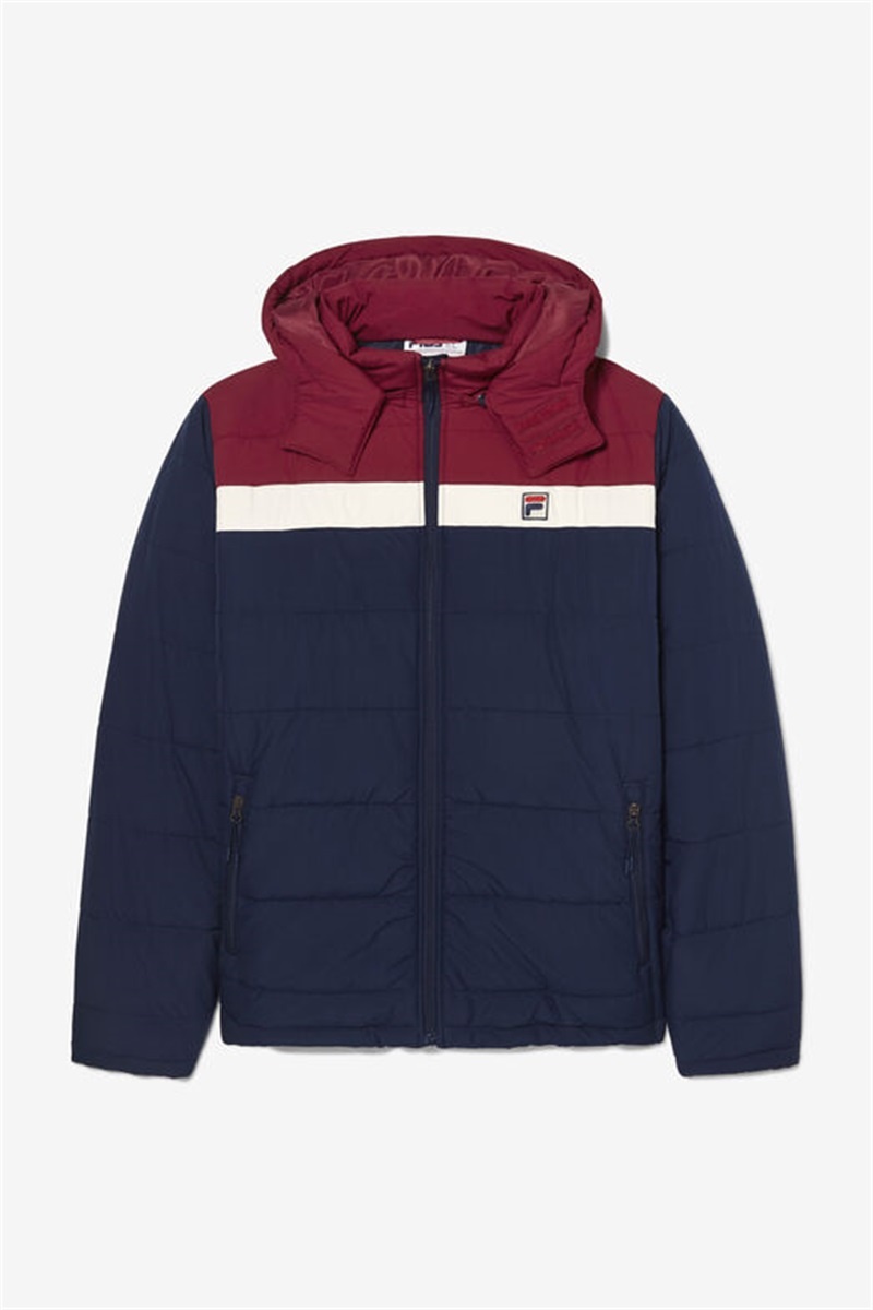 Navy Men\'s Fila Premium Heavyweight Puffers | Saudi Arabia-849625