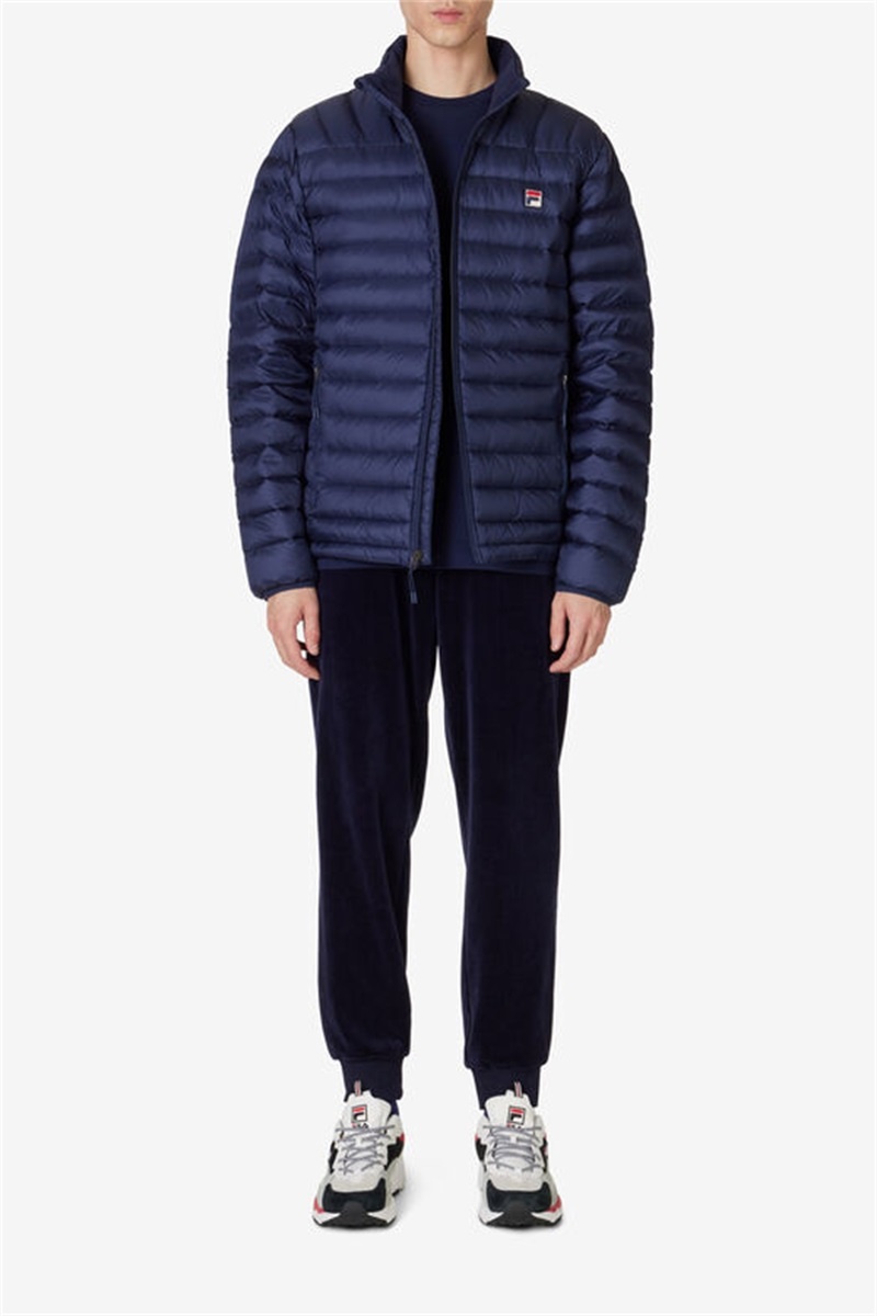Navy Men's Fila Premium Lightweight Puffers | Saudi Arabia-526418