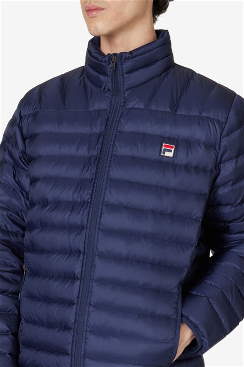 Navy Men's Fila Premium Lightweight Puffers | Saudi Arabia-526418