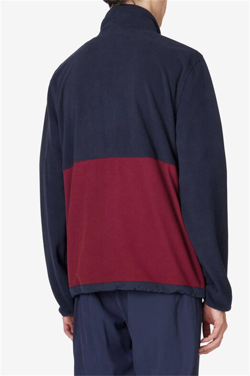 Navy Men's Fila Premium Micro Fleece Jackets | Saudi Arabia-314702
