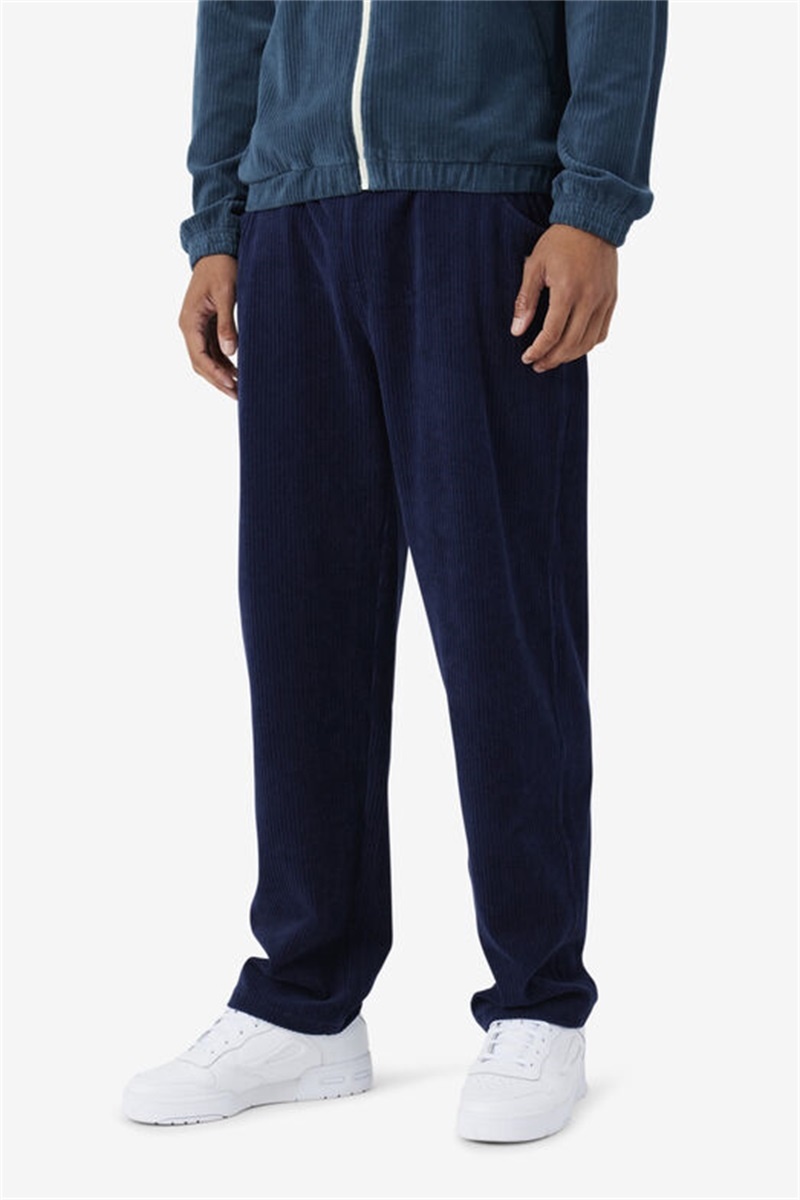 Navy Men's Fila Pryor Velour Pants | Saudi Arabia-328754