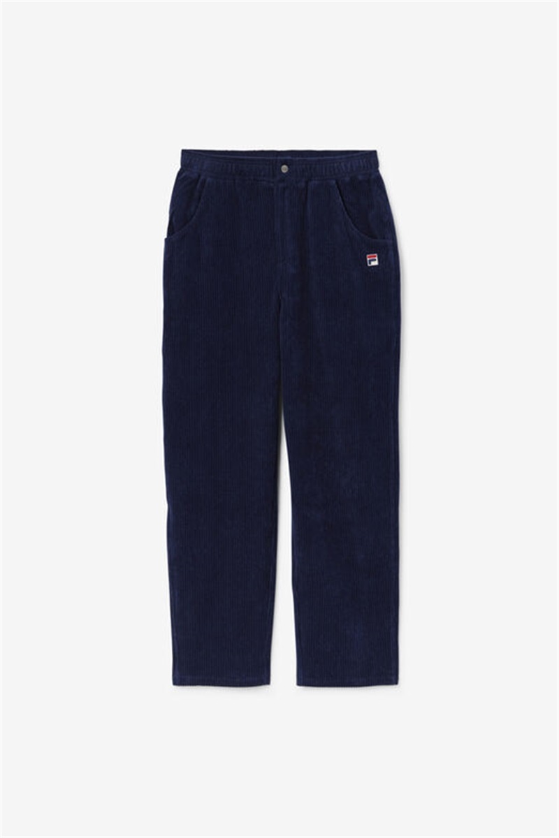 Navy Men\'s Fila Pryor Velour Pants | Saudi Arabia-328754