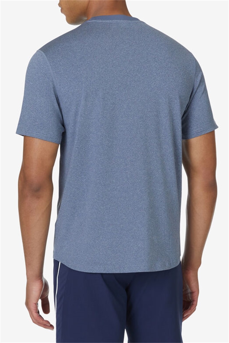 Navy Men's Fila Short Sleeve Crew Shirts | Saudi Arabia-413067