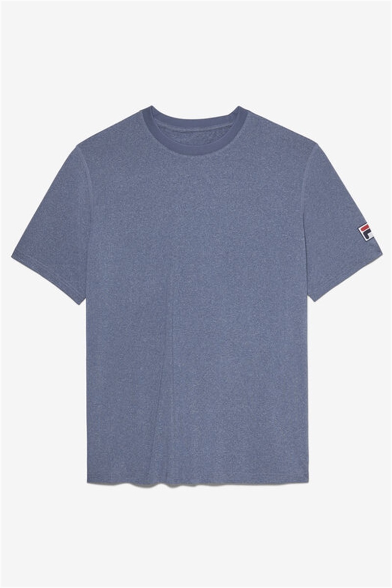 Navy Men\'s Fila Short Sleeve Crew Shirts | Saudi Arabia-413067