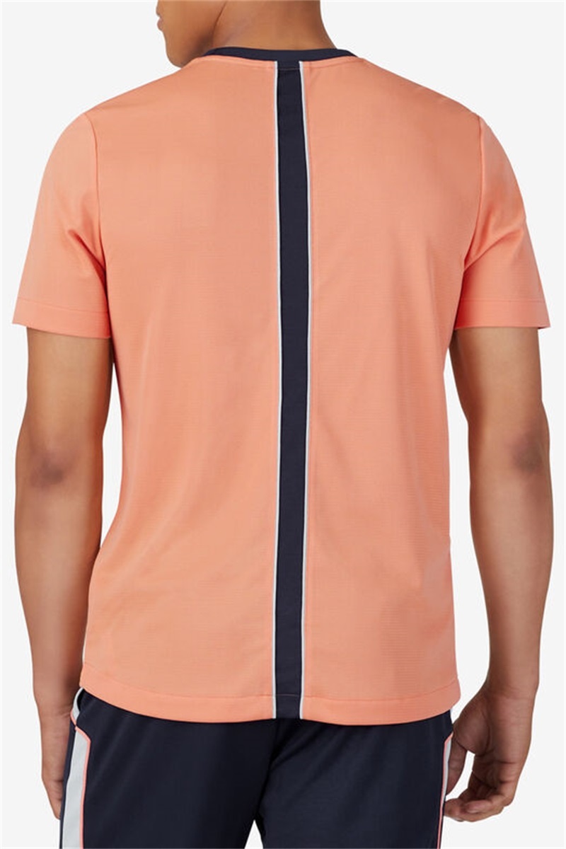 Navy Men's Fila Solar Power Short Sleeve Crew Shirts | Saudi Arabia-684129