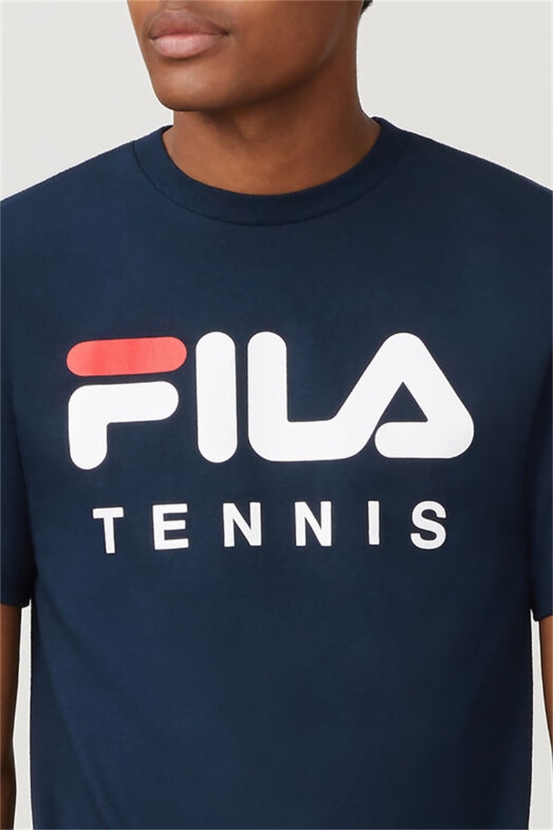Navy Men's Fila Tee | Saudi Arabia-317092