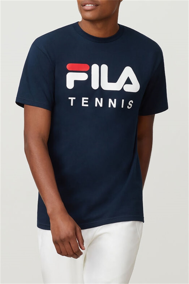 Navy Men\'s Fila Tee | Saudi Arabia-317092
