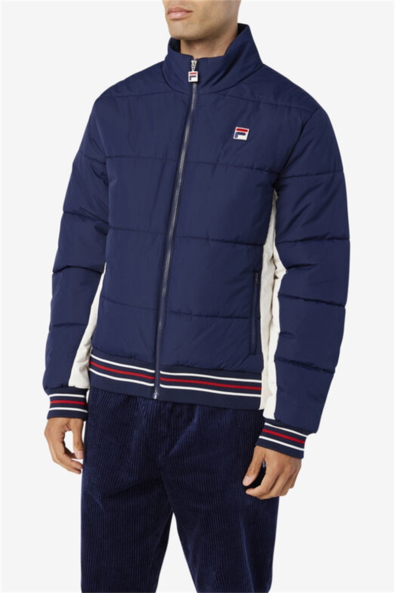 Navy Men's Fila Watson Puffer Jacket | Saudi Arabia-710954