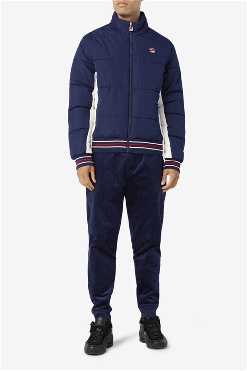 Navy Men's Fila Watson Puffer Jacket | Saudi Arabia-710954