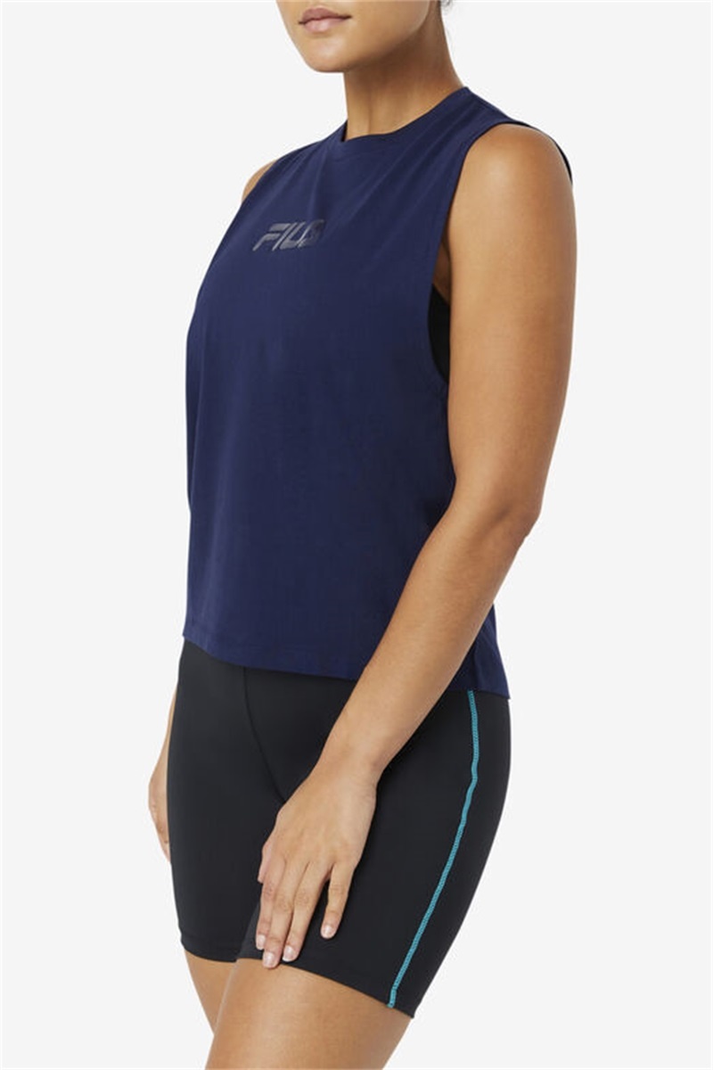 Navy Women's Fila Diella Tanks | Saudi Arabia-932701