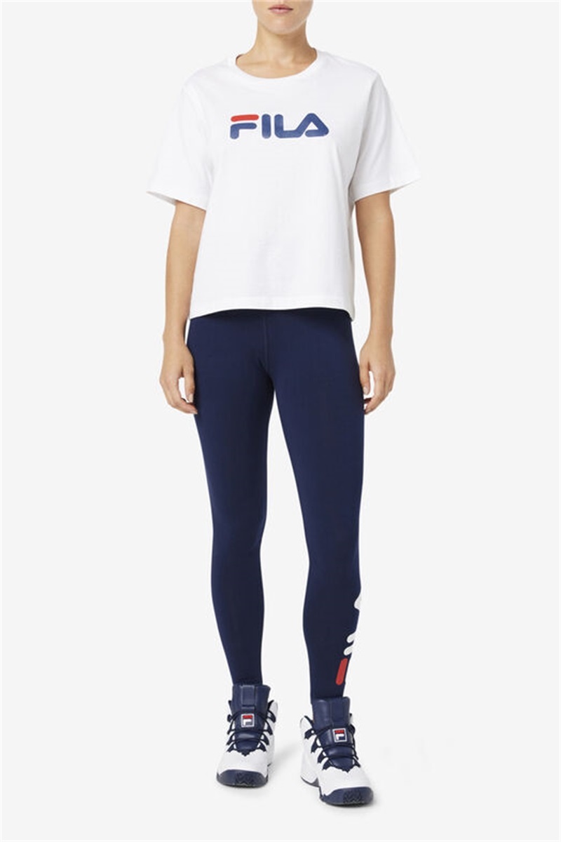 Navy Women's Fila Elora Leggings | Saudi Arabia-578294