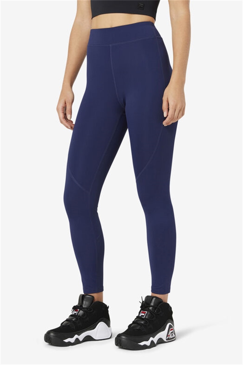 Navy Women's Fila Emerie Leggings | Saudi Arabia-019736