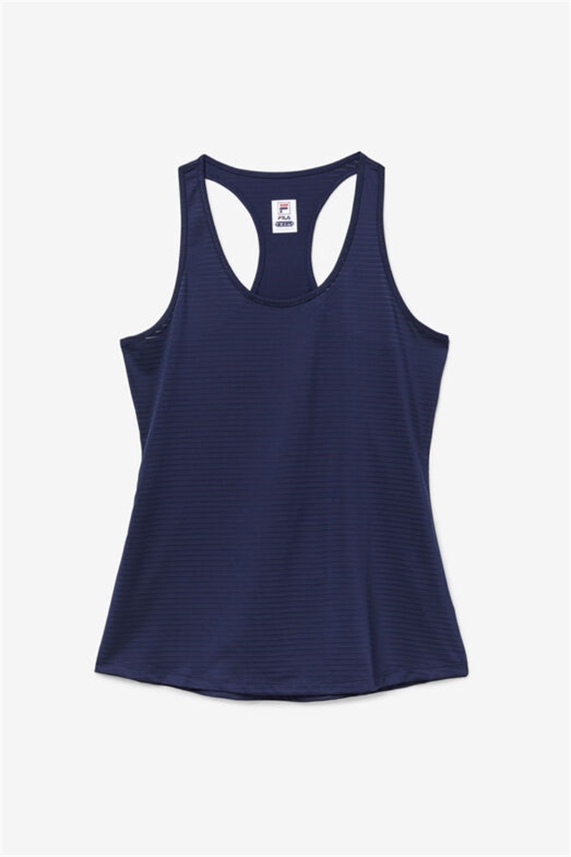 Navy Women\'s Fila Essentials Racerback Tanks | Saudi Arabia-381679