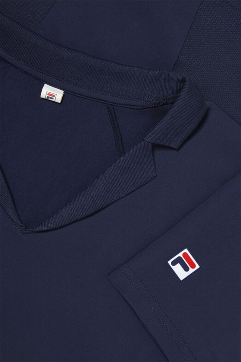 Navy Women's Fila Essentials Short Sleeve Polo Shirts | Saudi Arabia-156398