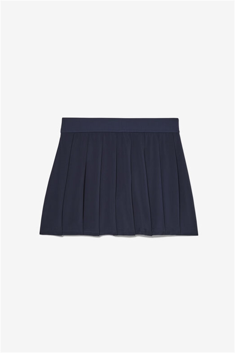 Navy Women's Fila Essentials Woven Pleated Skirts | Saudi Arabia-623157
