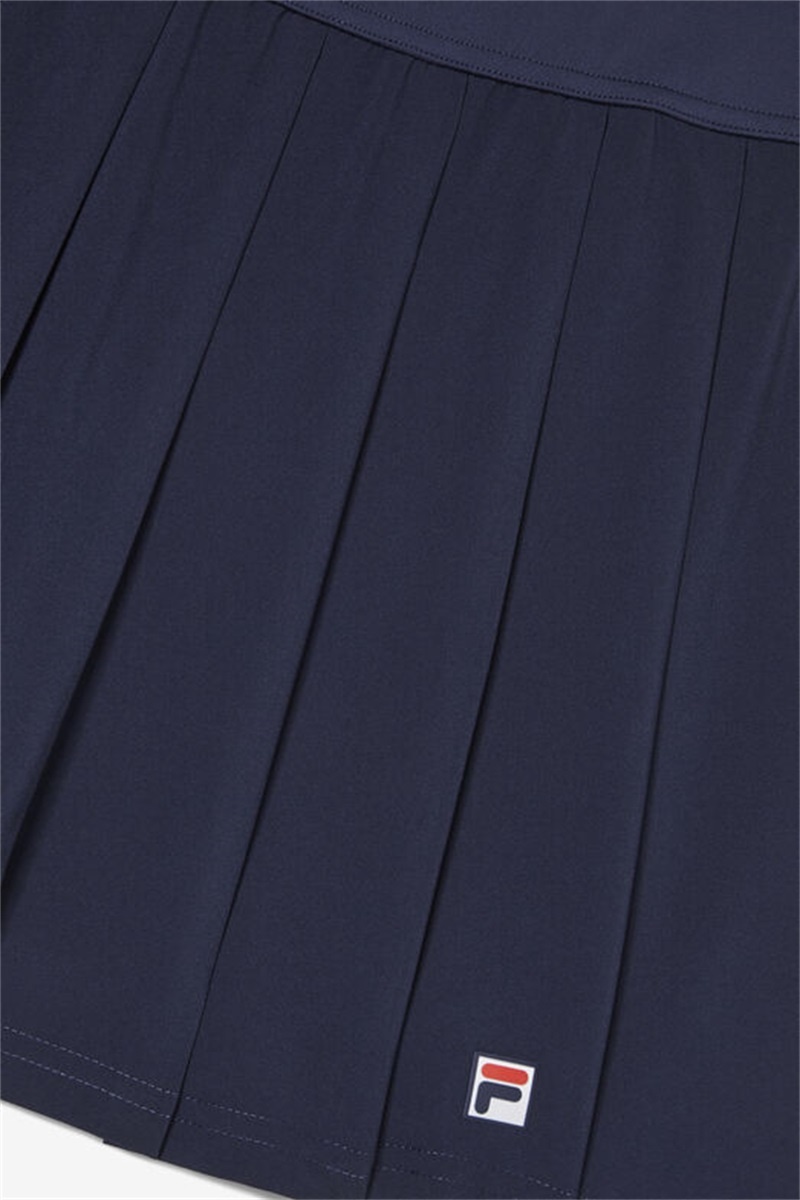 Navy Women's Fila Essentials Woven Pleated Skirts | Saudi Arabia-623157