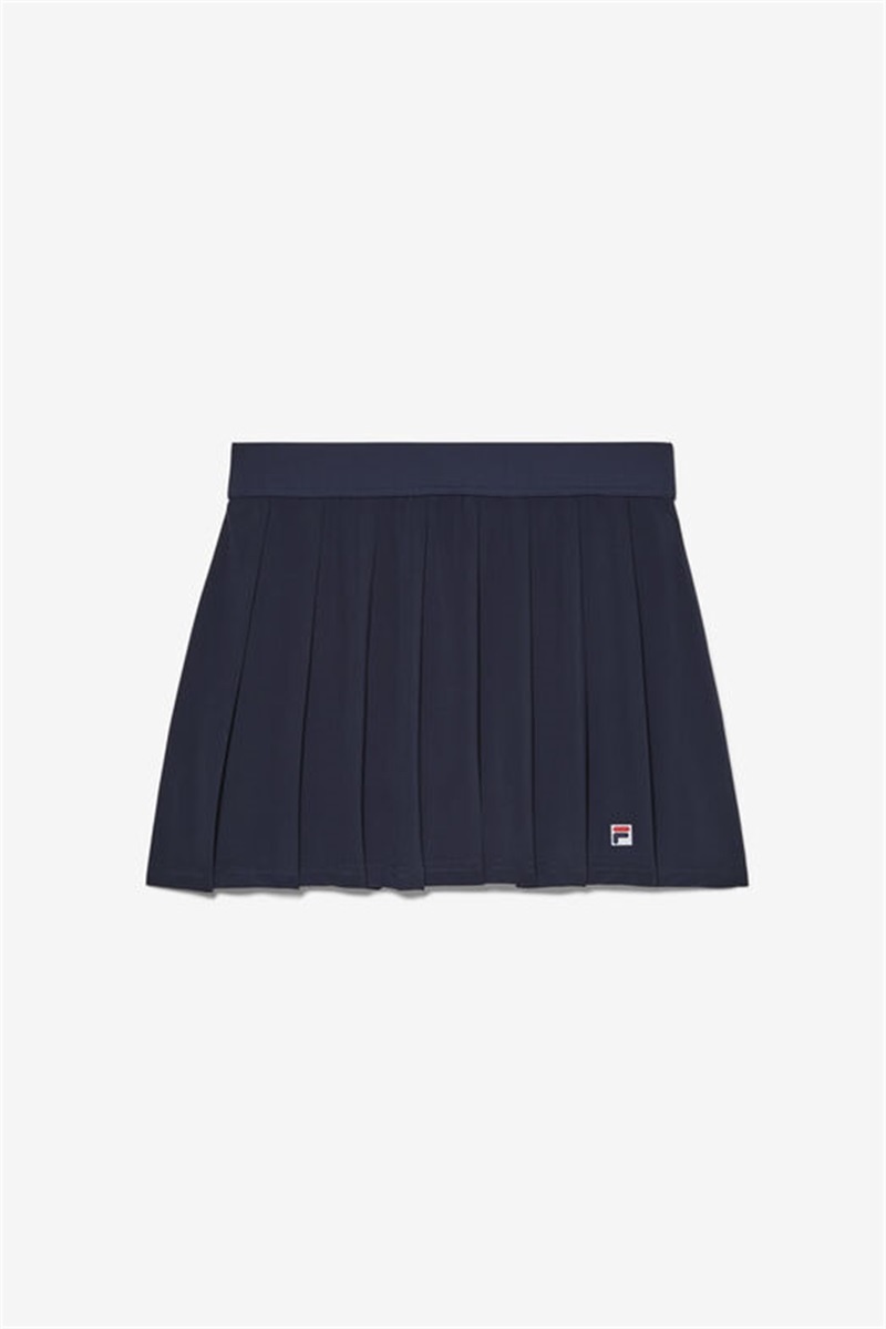 Navy Women\'s Fila Essentials Woven Pleated Skirts | Saudi Arabia-623157