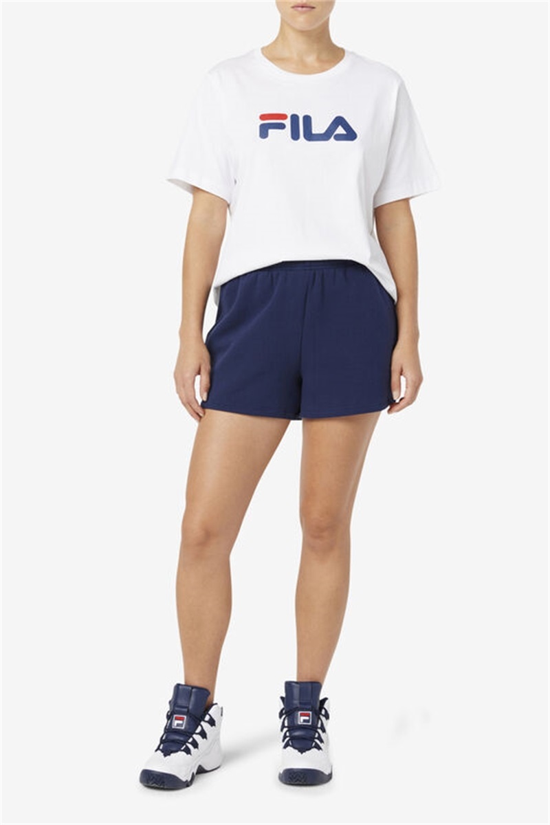 Navy Women's Fila Nalani Shorts | Saudi Arabia-521843