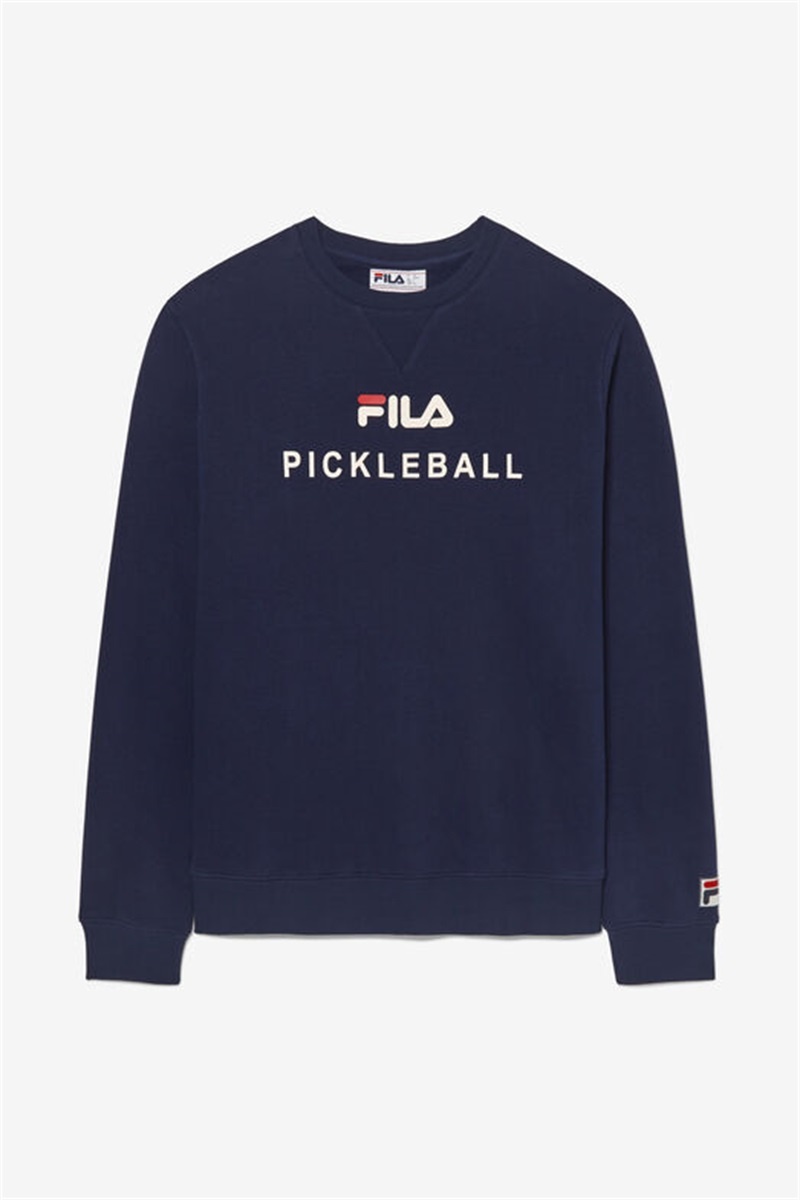 Navy Women\'s Fila Pickleball Crewneck Sweatshirts | Saudi Arabia-813045
