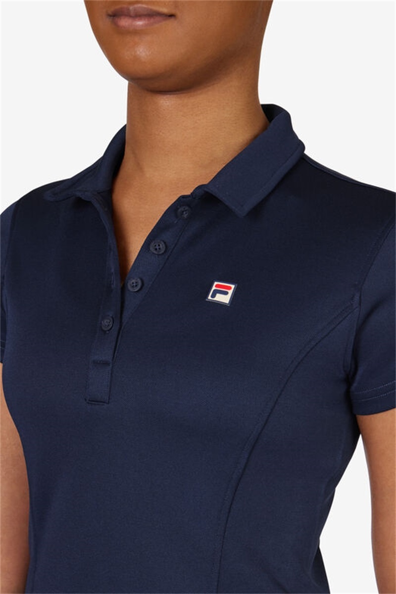 Navy Women's Fila Pique Polo Shirts | Saudi Arabia-892056
