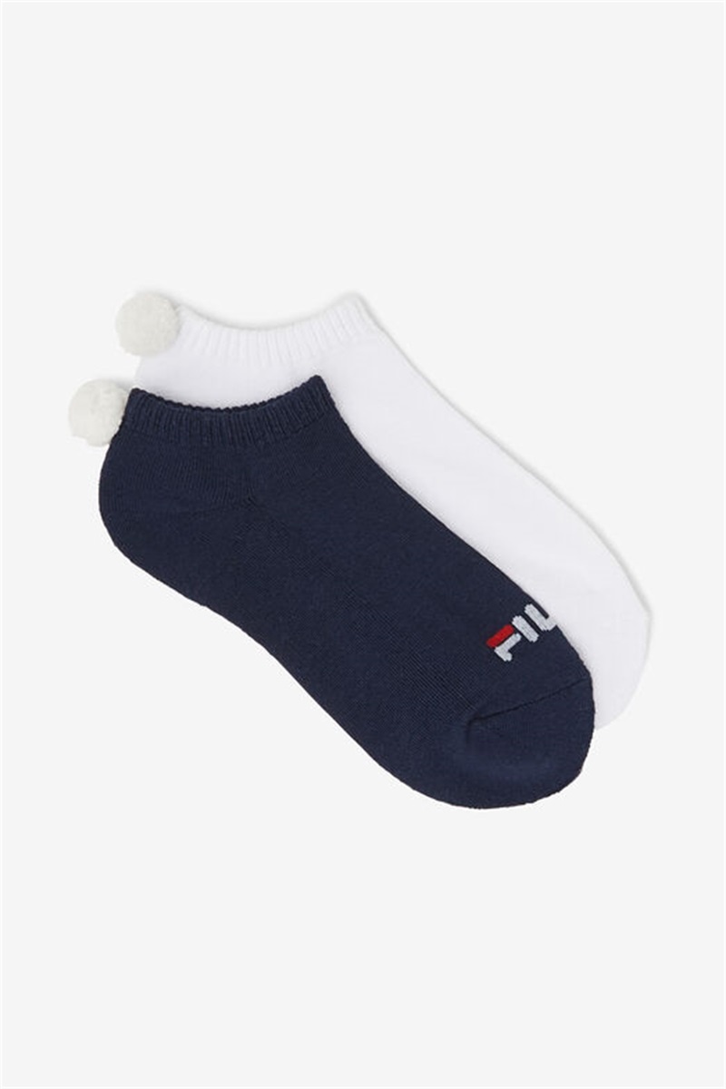 Navy Women\'s Fila Pom Pom 2-Pack Socks | Saudi Arabia-091326