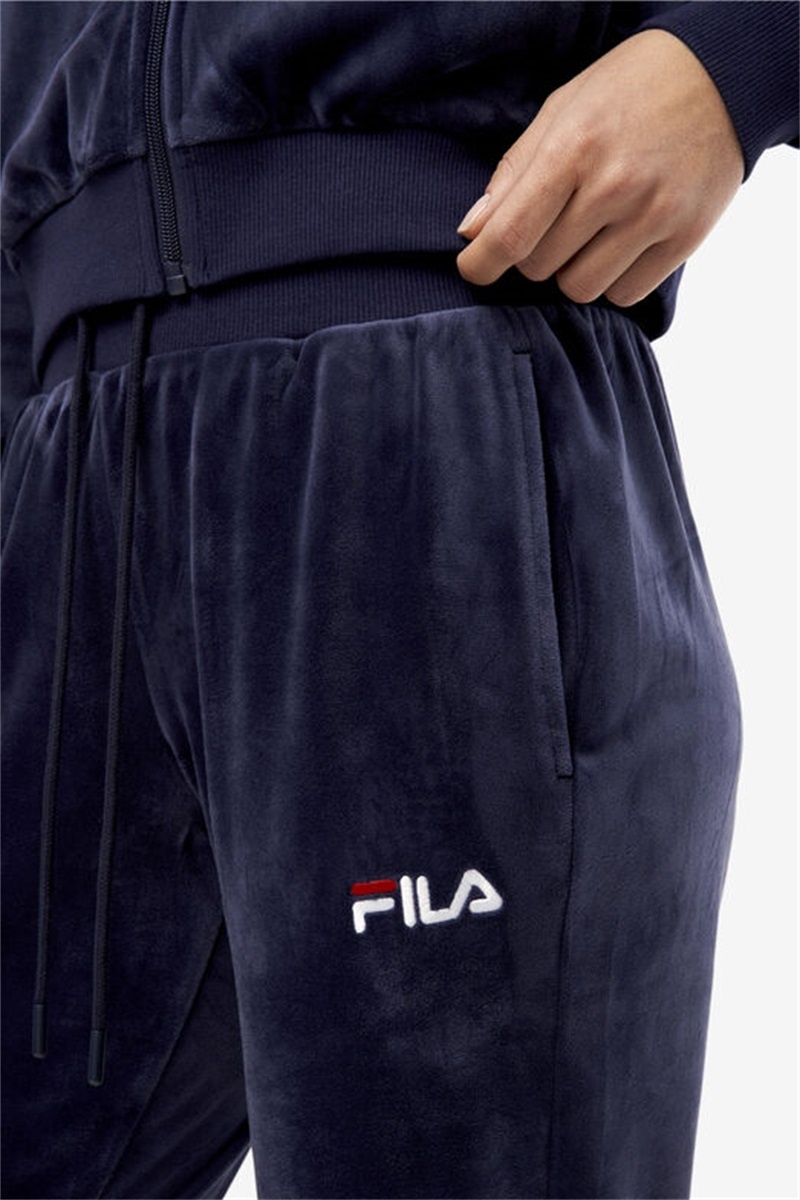 Navy Women's Fila Zura Velour Joggers | Saudi Arabia-785914