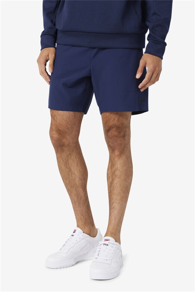 Navy / Black Men's Fila Finula Shorts | Saudi Arabia-907413