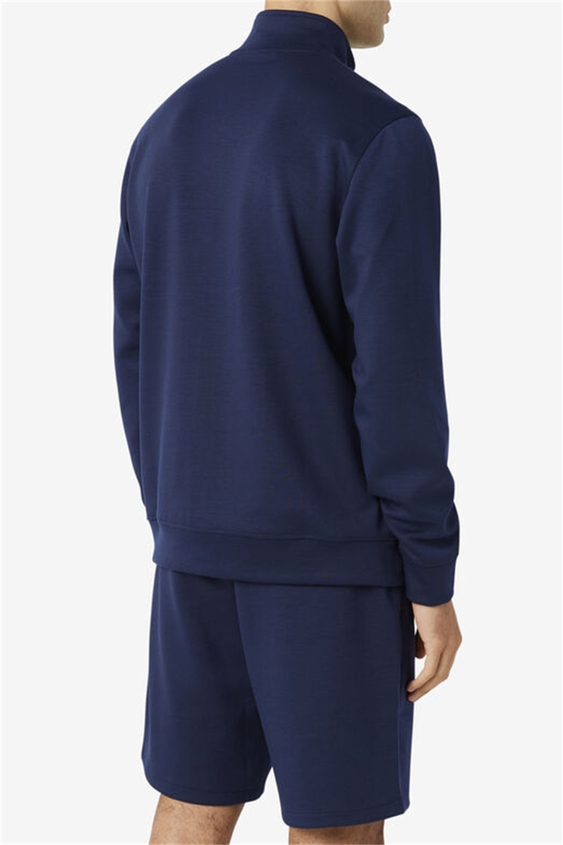 Navy / Black Men's Fila Gonal Zip Jackets | Saudi Arabia-130865