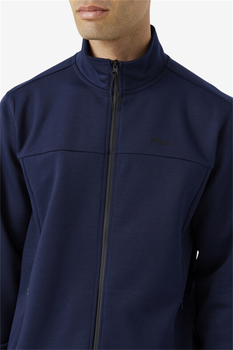 Navy / Black Men's Fila Gonal Zip Jackets | Saudi Arabia-130865