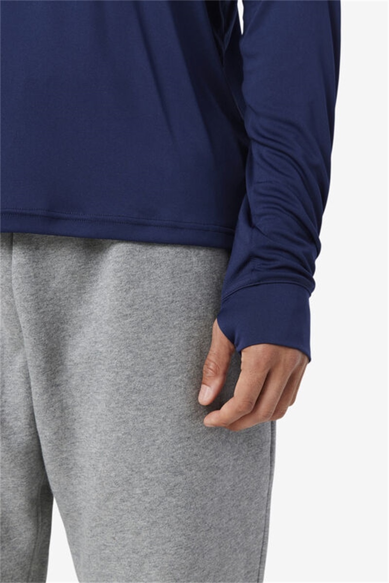 Navy / Black Men's Fila Jazam Long Sleeve Crew Tops | Saudi Arabia-351928
