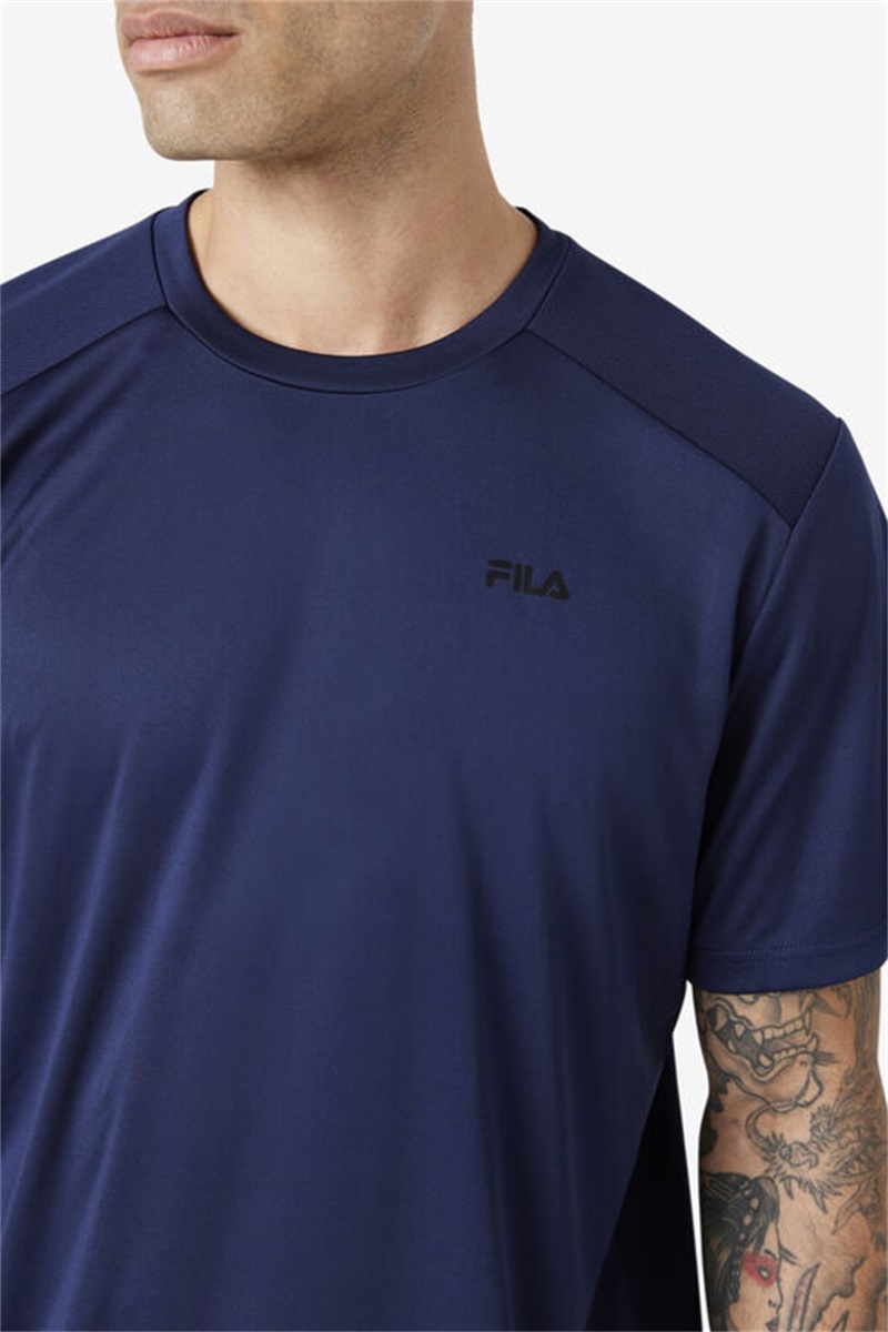 Navy / Black Men's Fila Kaab Crew Tops | Saudi Arabia-451326