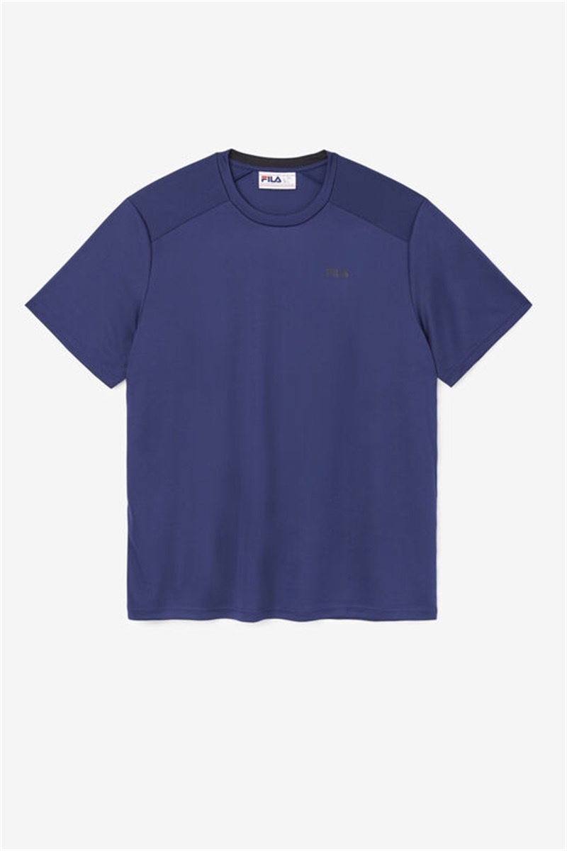 Navy / Black Men\'s Fila Kaab Crew Tops | Saudi Arabia-451326