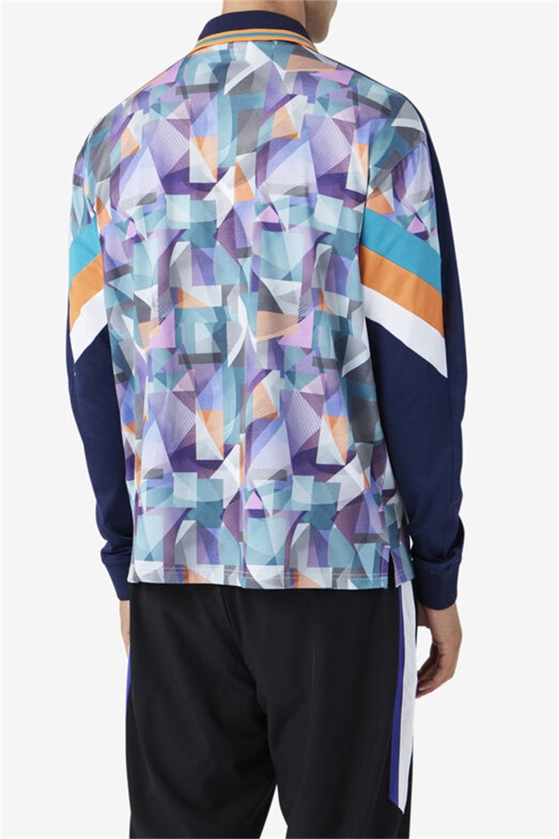 Navy / Blue Men's Fila Kay Goalie Jersey | Saudi Arabia-037486