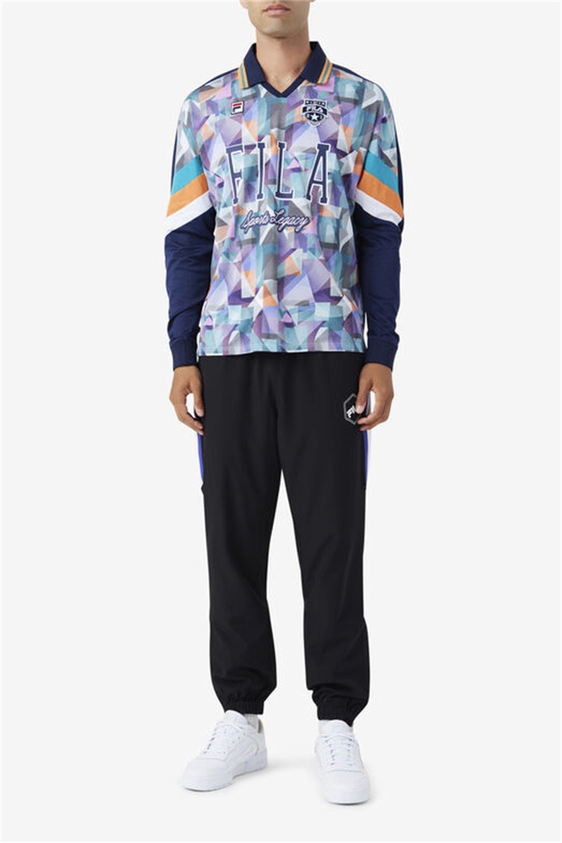Navy / Blue Men's Fila Kay Goalie Jersey | Saudi Arabia-037486