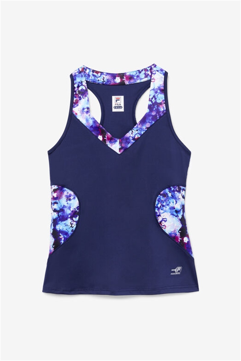 Navy / Navy Women\'s Fila Pickleball Halter Tanks | Saudi Arabia-598471