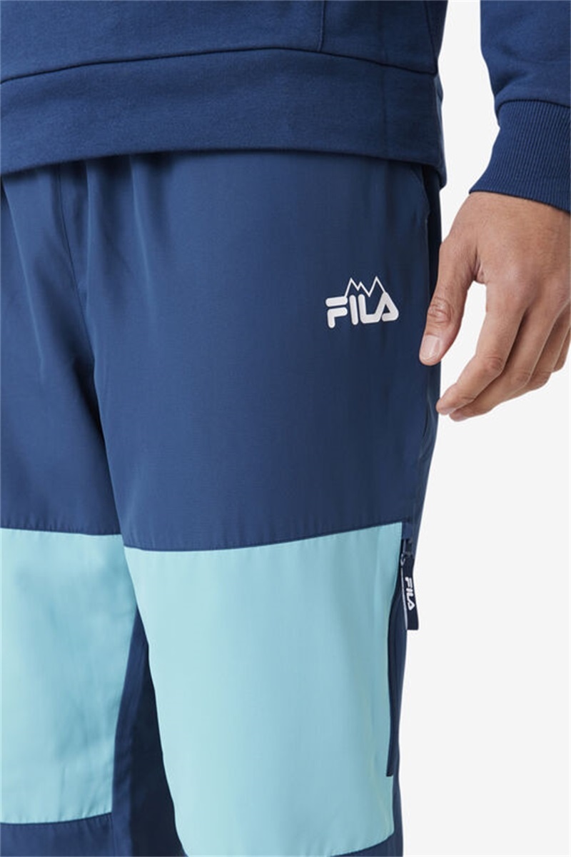 Navy / Pink Men's Fila Vinodi Wind Pants | Saudi Arabia-286309