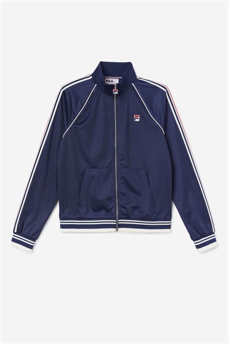 Navy / Red Men\'s Fila Lavin Track Jackets | Saudi Arabia-431729