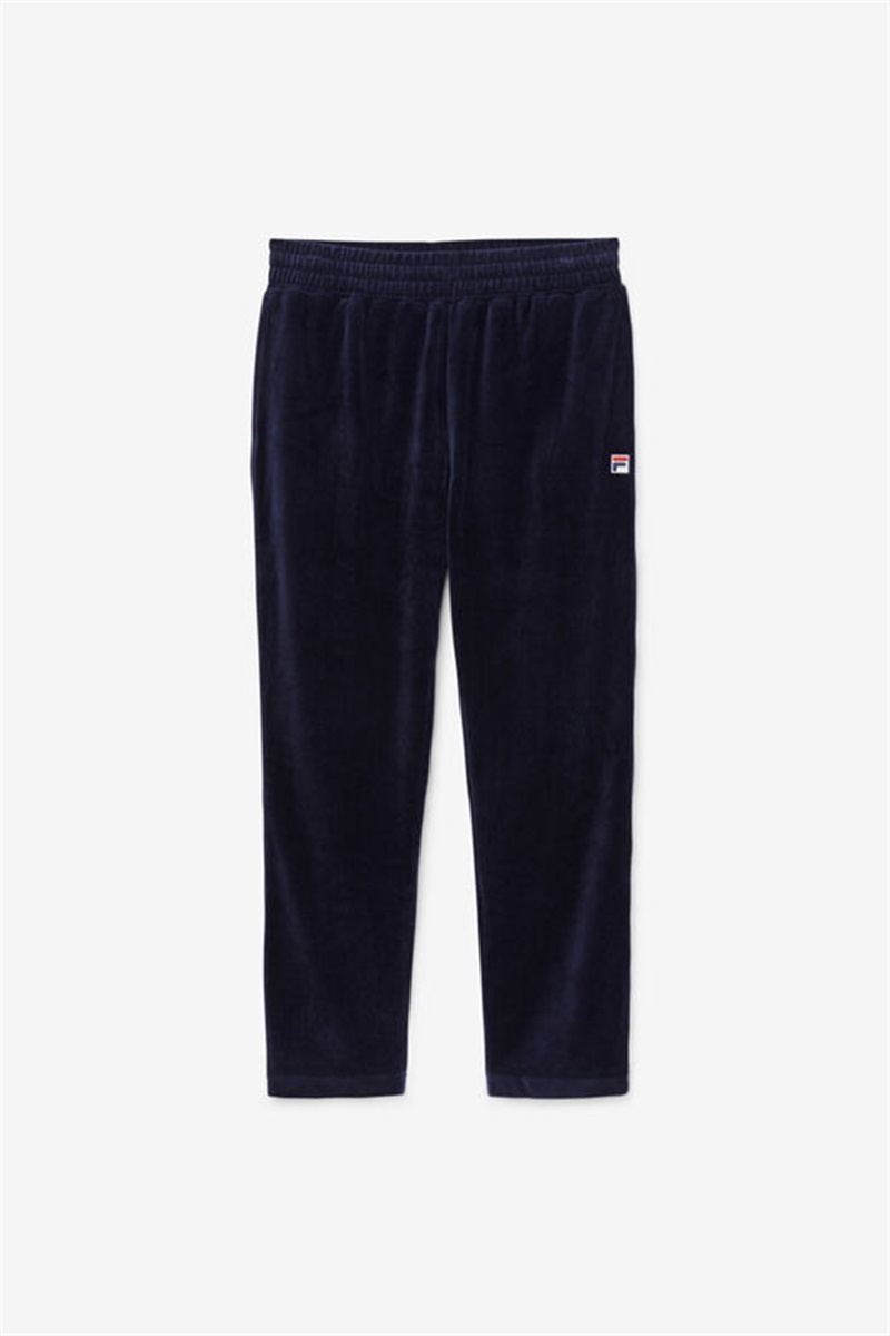 Navy / Red Men\'s Fila O-Fit Velour Pants | Saudi Arabia-820754
