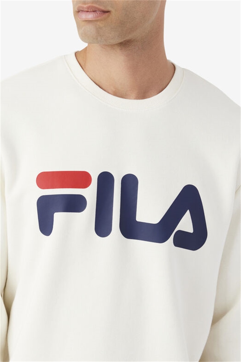 Navy / Red Men's Fila Zoya Crew Sweatshirts | Saudi Arabia-584172